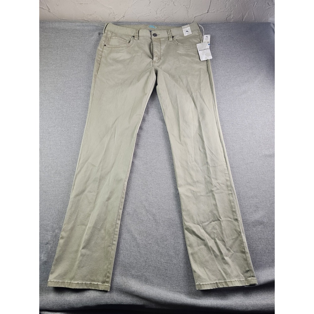 Tommy Bahama Borakay Pants Mens 36x34 Ivory 5 Pockets Chino Casual Stretch New